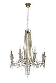 Armand French Gold Crystal Ceiling Lights Diyas Multi Arm Crystal Fittings